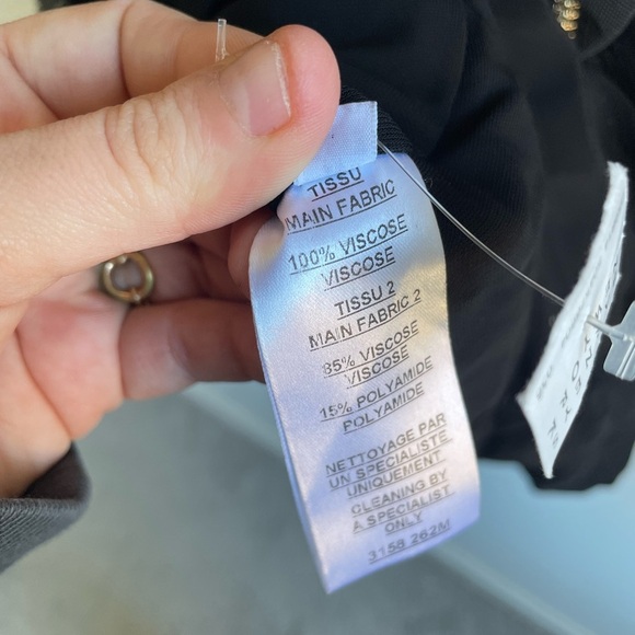 NWOT Balmain|| Viscose With Ruffled Tulle Trims V-Neck Long Sleeves Mini Dress - Picture 7 of 10